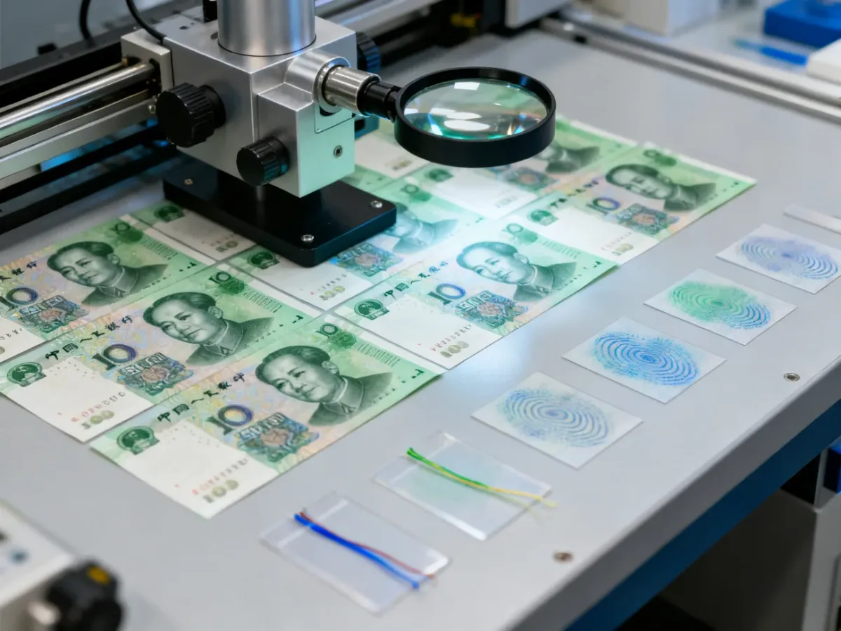 Testowanie zabezpieczeń i jakości banknotów w laboratorium