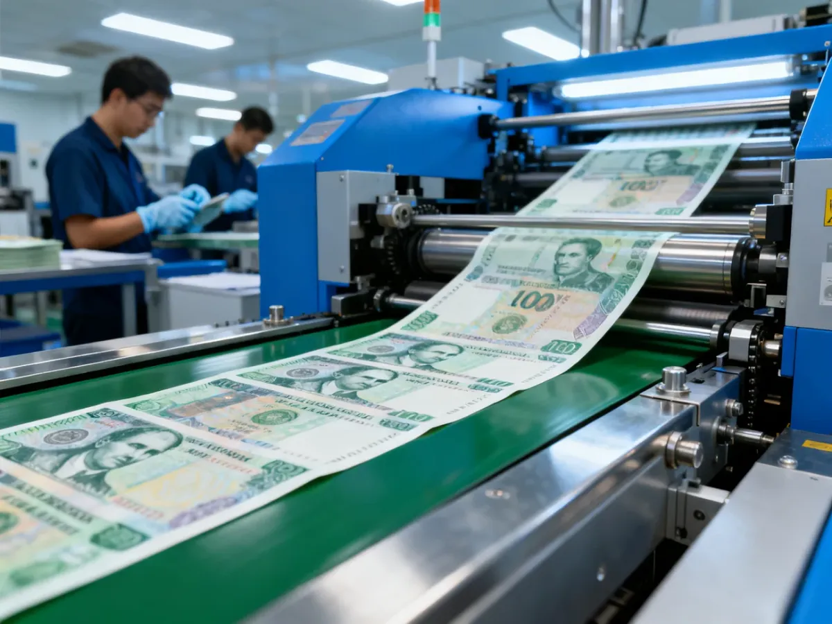 Produkcja i kontrola jakości banknotów w zabezpieczonej drukarni