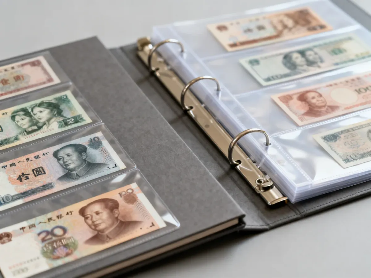 Porównanie albumu na banknoty ze stałymi kartami i segregatora modułowego
