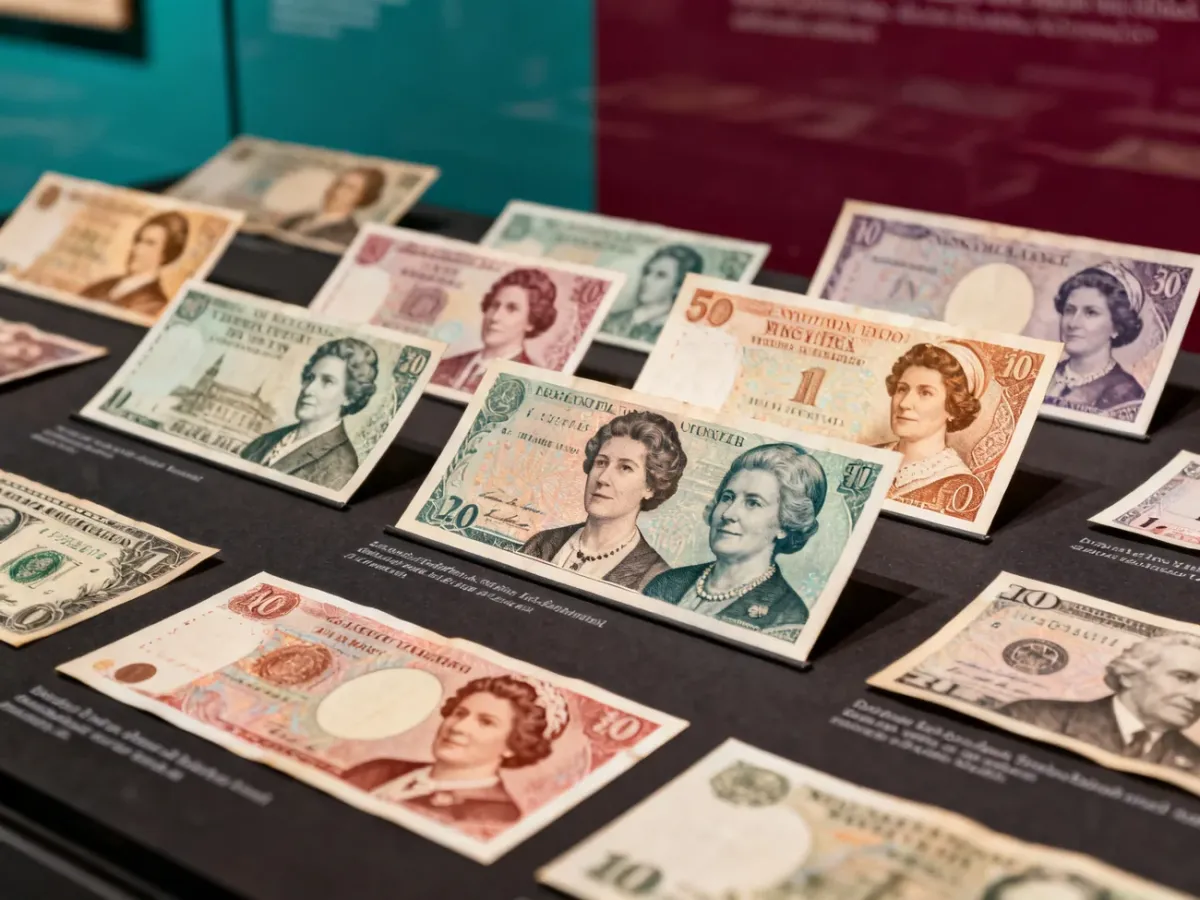 Różnorodne banknoty świata z wizerunkami wybitnych kobiet