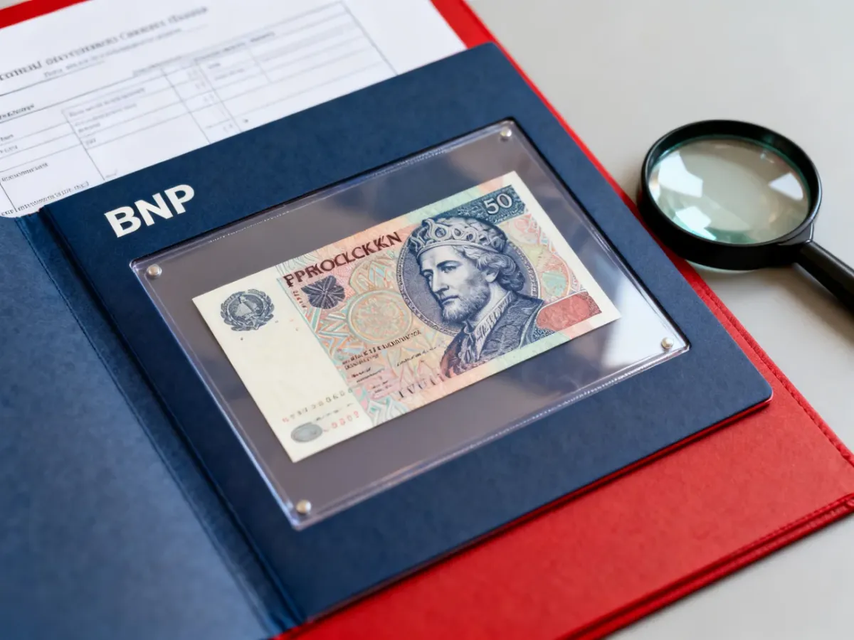 Polski banknot okolicznościowy w ochronnym folderze kolekcjonerskim